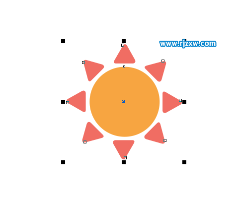 利用CDR变换旋转做太阳花