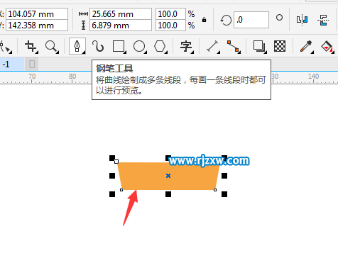 使用CDR钢笔工具绘制花盆与花朵