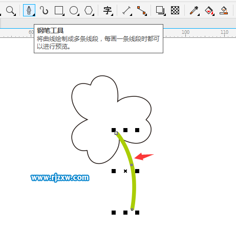 利用CDR旋转复制做三合叶图案
