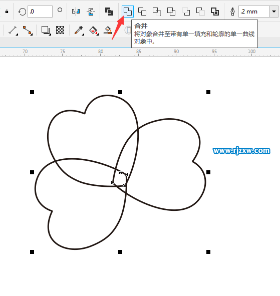 利用CDR旋转复制做三合叶图案