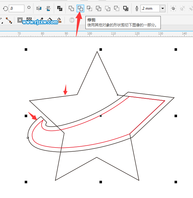 利用CDR多边形设计五角星主题标志
