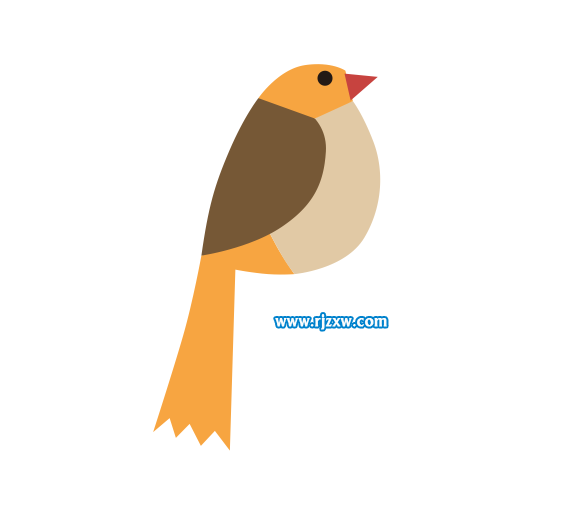 利用CDR贝塞尔工具设计小鸟简笔画