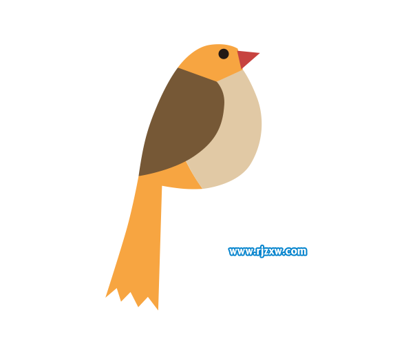 利用CDR贝塞尔工具设计小鸟简笔画