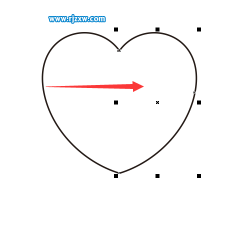 利用CDR节点对齐绘制对称的心形图