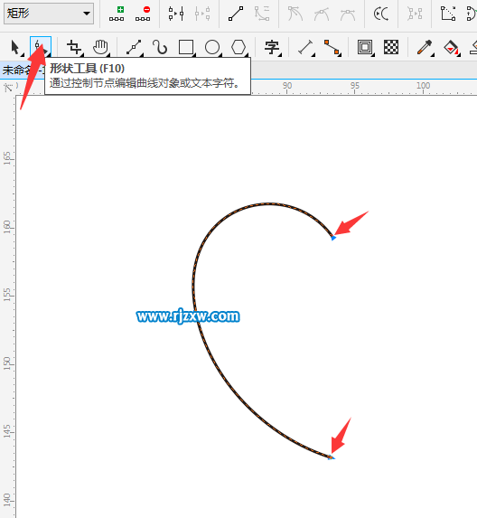 利用CDR节点对齐绘制对称的心形图