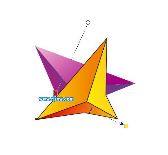 CDR怎么三角立体图形