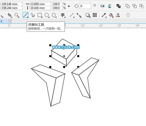 使用贝塞尔工具绘制立体图形