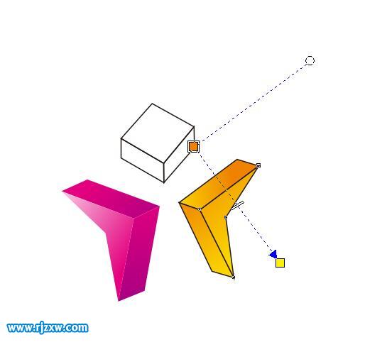 使用贝塞尔工具绘制立体图形