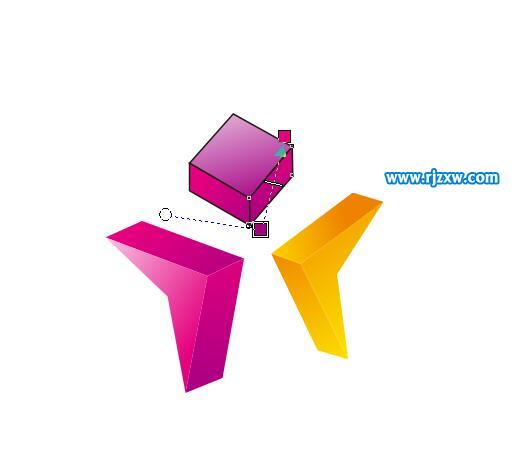 使用贝塞尔工具绘制立体图形