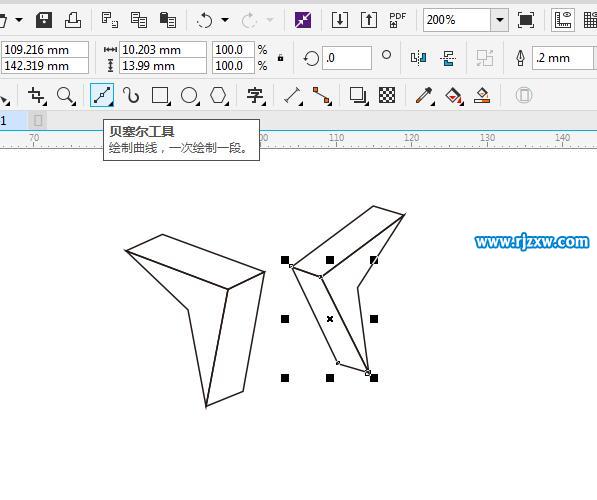 使用贝塞尔工具绘制立体图形