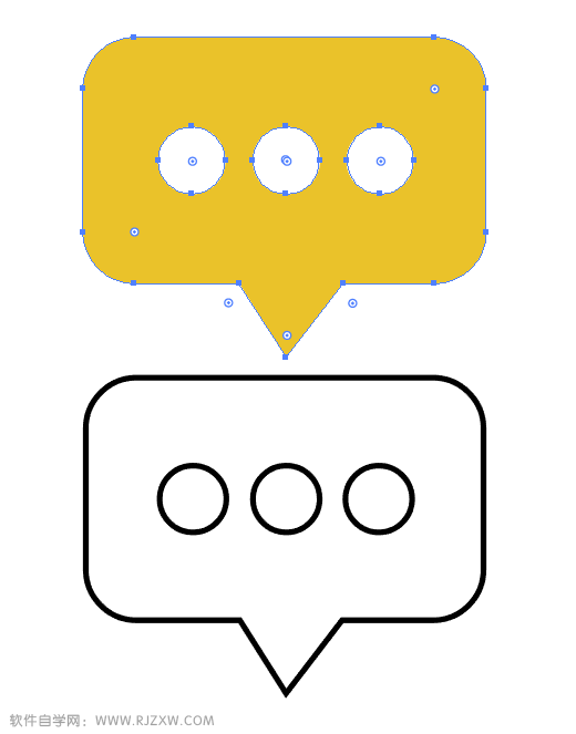 卡通简易APP信息图标怎么用AI设计