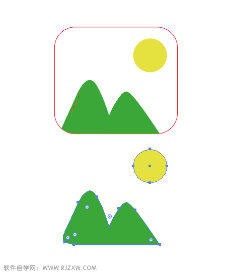 可爱卡通的照片APP图标怎么用AI设计