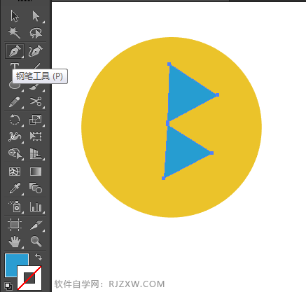 卡通蓝牙图标AI制作教程
