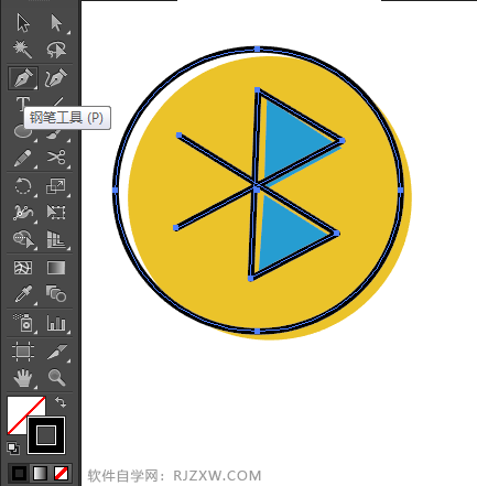 卡通蓝牙图标AI制作教程
