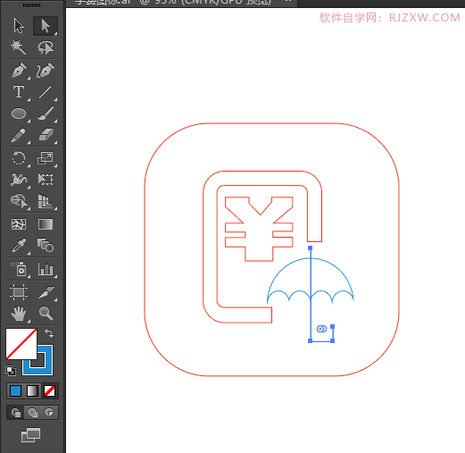服务费图标怎么用AI设计出来