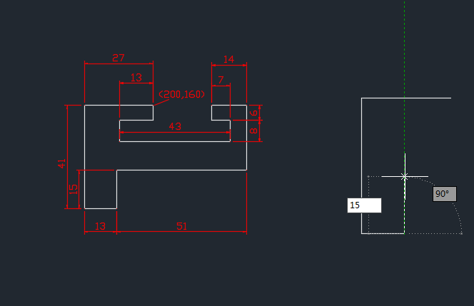 CAD使用鼠标方向与输参数画图