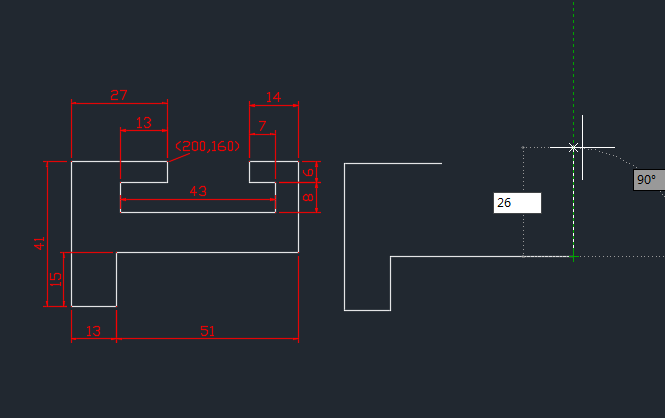CAD使用鼠标方向与输参数画图