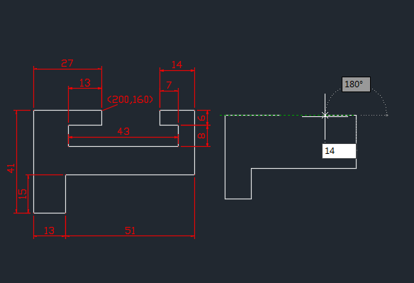 CAD使用鼠标方向与输参数画图
