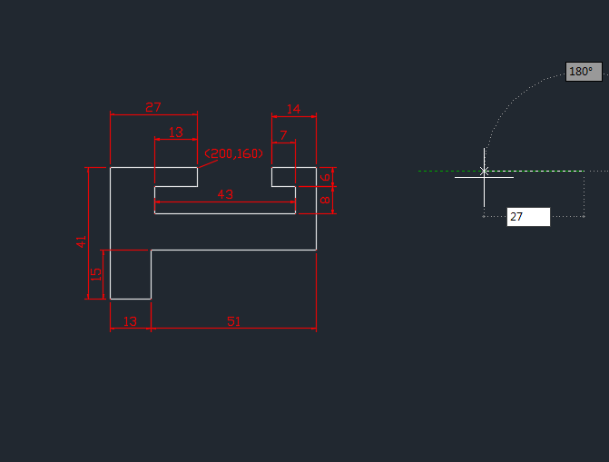CAD使用鼠标方向与输参数画图
