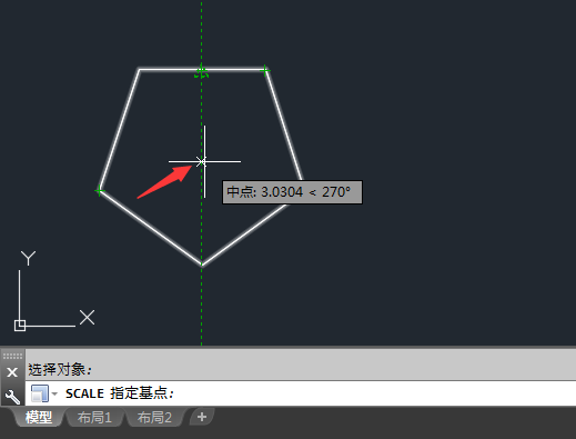 CAD怎么放大多边形