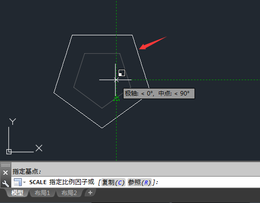 CAD怎么放大多边形