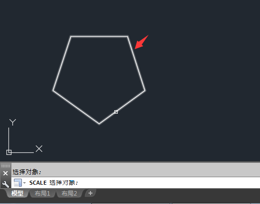 CAD怎么放大多边形