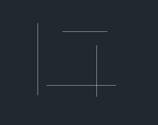 怎么用CAD快速把四条不相交线合成矩形