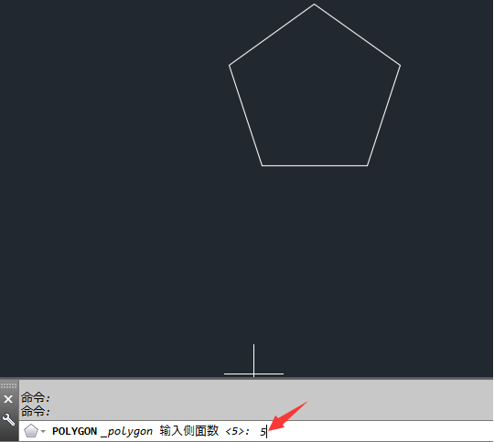 CAD怎么以边画多边形。