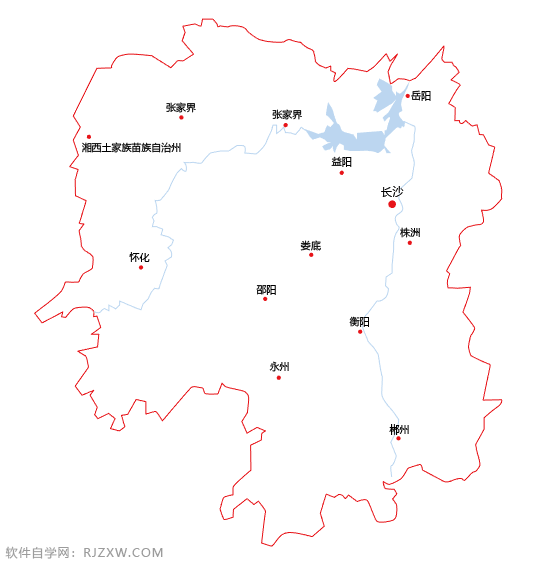 Ai画简易的湖南地图