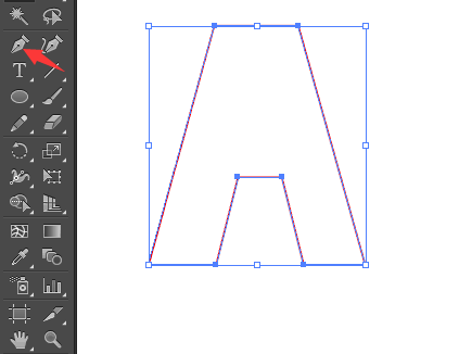 怎么用AI差集功能制作A字效果