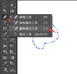 AI删除锚点工具怎么删除路径上面的锚点