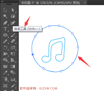 怎么使用曲率工具绘制音乐图标