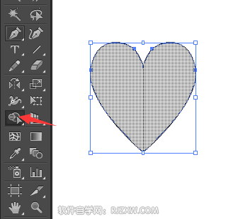 AI钢笔与镜像制作心形图形教程