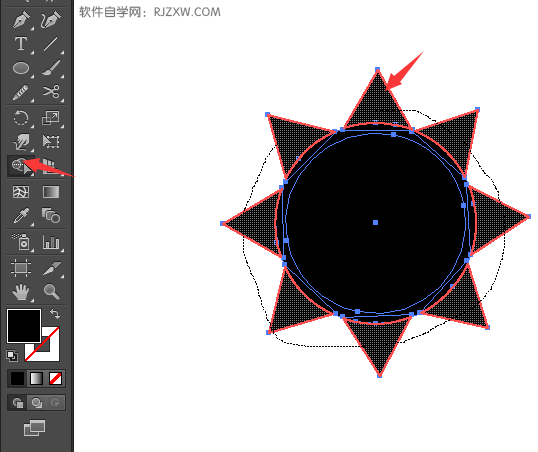 光灯照射图标ai绘制教程