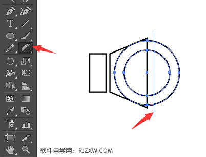 使用AI刻刀工具设计小喇叭图标