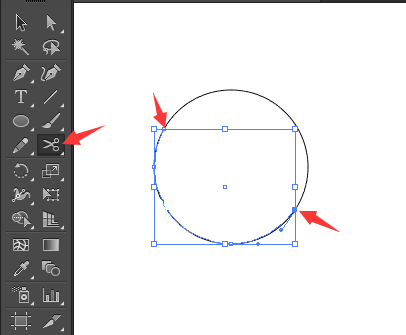 ai怎么把圆形切成弧线