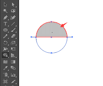 ai里怎么画半圆
