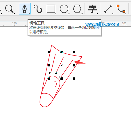 游泳器材简笔画怎么用CDR画出来