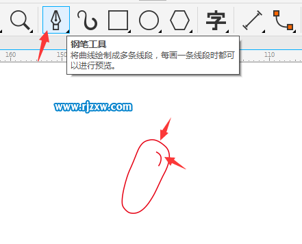 游泳器材简笔画怎么用CDR画出来
