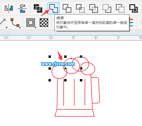简笔画啤酒杯怎么用CDR画出来