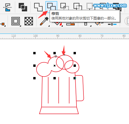 简笔画啤酒杯怎么用CDR画出来