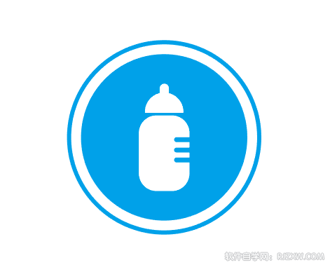 儿童奶瓶图标怎么用AI画出来