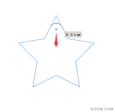 ai怎么给五角形单独圆角的方法