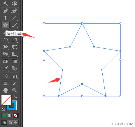 ai怎么给五角形单独圆角的方法