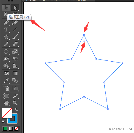 ai怎么给五角形单独圆角的方法