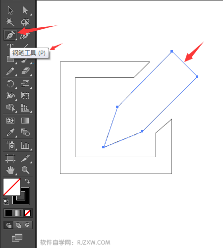 铅笔字形图标怎么用AI画出来