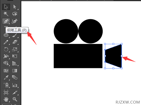 简笔画的摄影机图标怎么用AI画出来