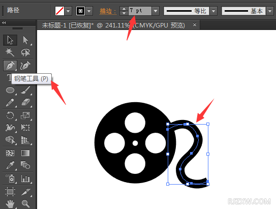 电影图标简笔画怎么用AI设计出来