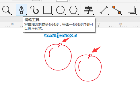 樱桃简笔画怎么用CDR绘制出来