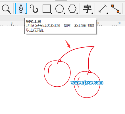 樱桃简笔画怎么用CDR绘制出来